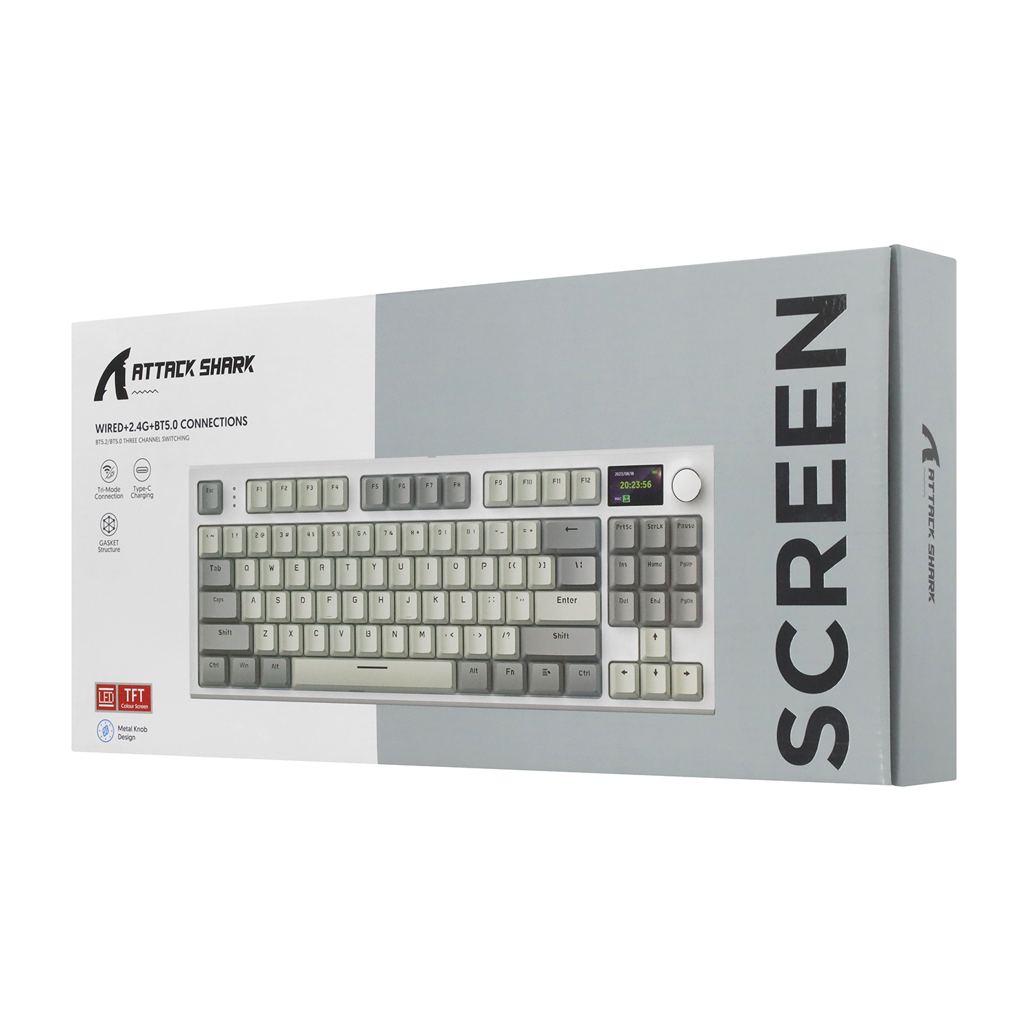 Клавиатура Attack Shark K86 [Механическая, беспроводная, клавиш - 86, подсветка, Бежевый]