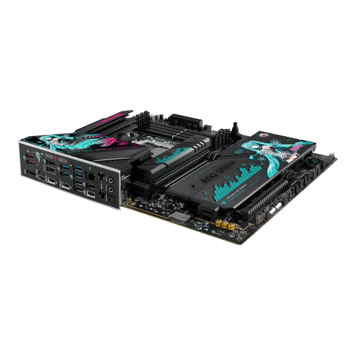 Материнская плата Asus ROG STRIX X870E-H GAMING WIFI7 HATSUNE MIKU EDITION (90MB1MA0-M0EA) [AM5, AMD X870E, 4xDDR 5, 4xM.2, 2xPCI-E x16, Standard-ATX]