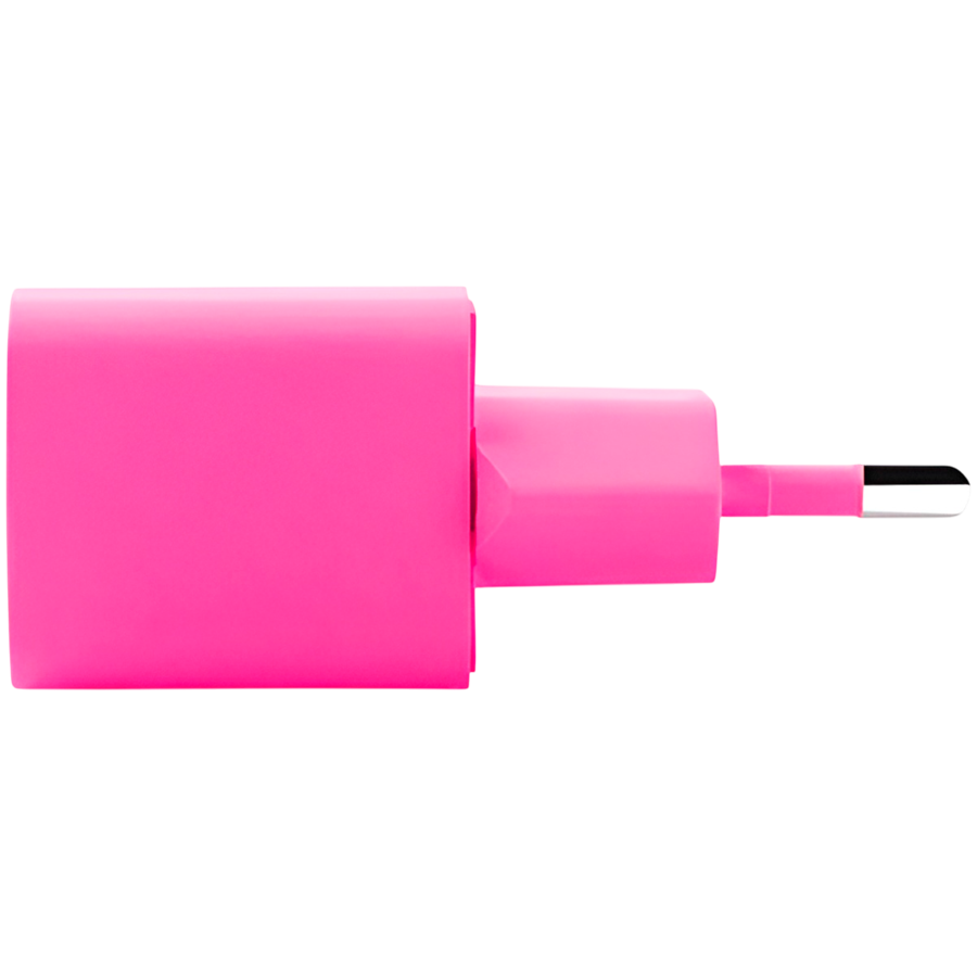 ttec SmartCharger GAN 20W PD (2SCG20LNP) Travel Fast Charger + USB-C - Lightning Cable 120cm, Neon Pink