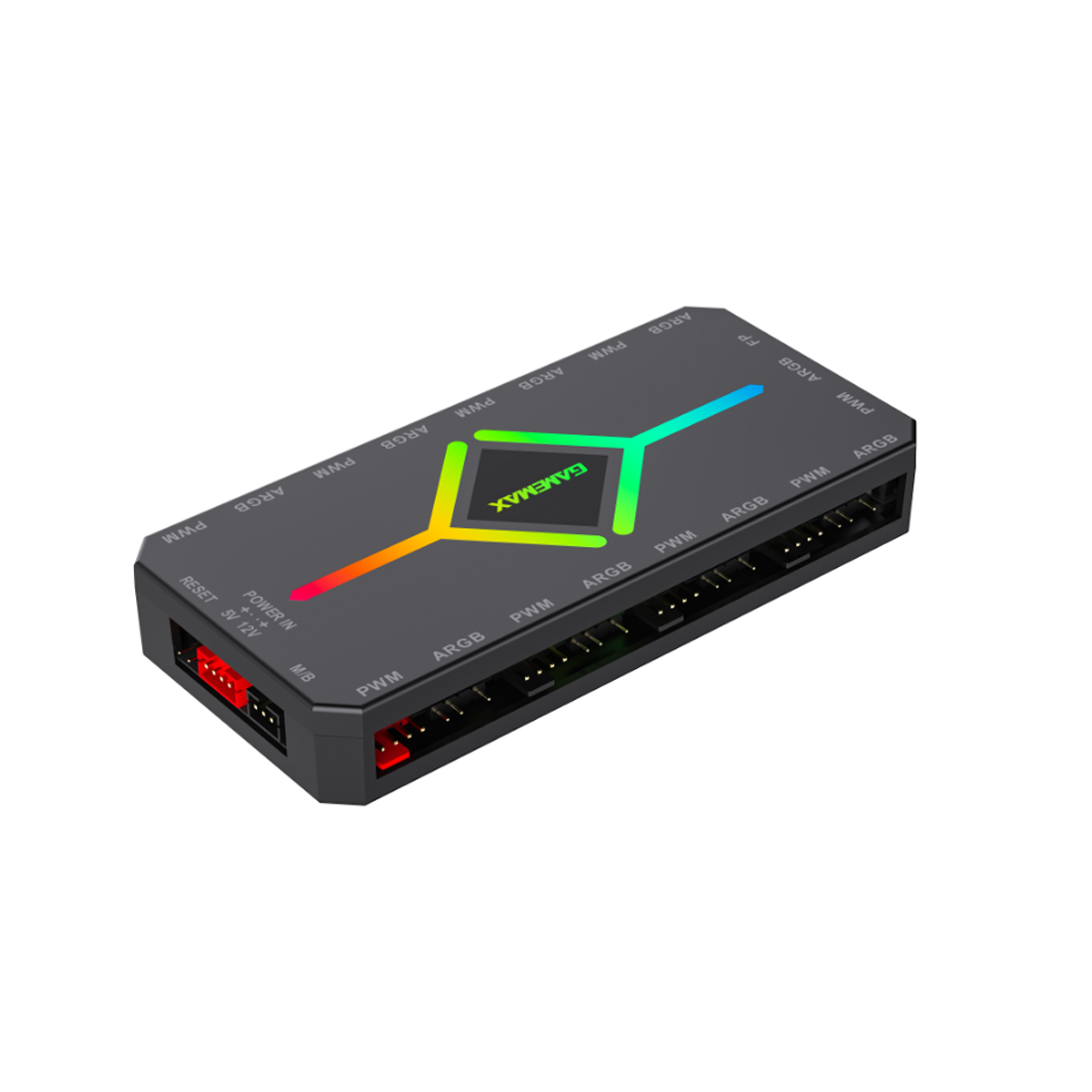 Контроллер подсветки Gamemax V4.0 ARGB+PWM HUB BK (12В) (1308-1300R0065) - купить в интернет-магазине Forcecom.kz Контроллер подсветки Gamemax V4.0 ARGB+PWM HUB BK (12В) (1308-1300R0065)