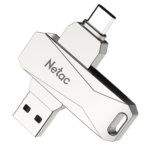 USB Флеш 64 ГБ 3.0 Netac U782C OTG (NT03U782C-064G-30PN) серебристый