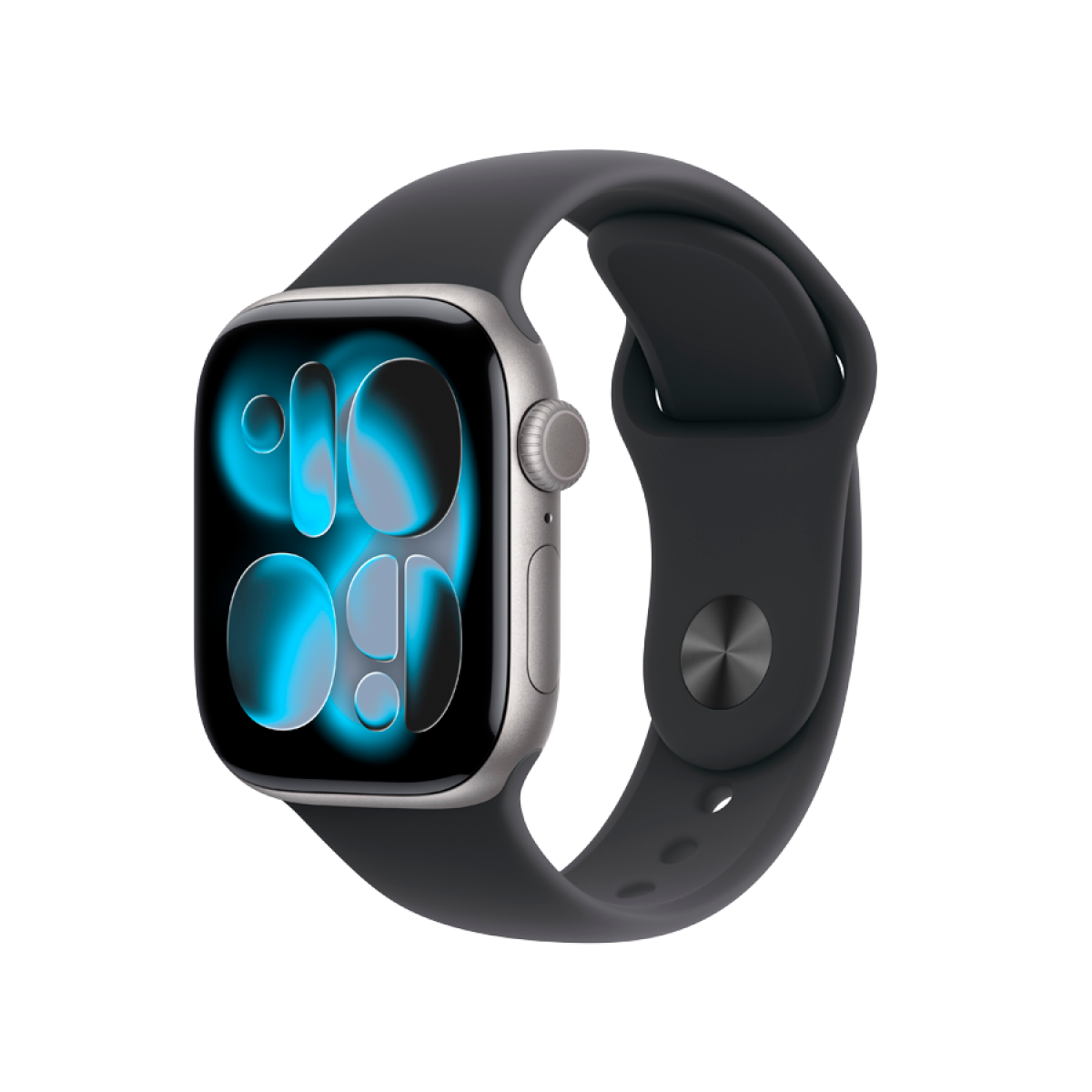 Apple Watch Series 11 GPS 42mm (MEQW4RK/A) Space Grey Aluminium Case with Black Sport Band - S/M, Model A3331, серебристый + черный