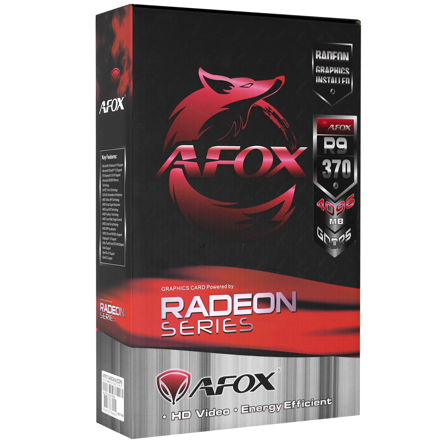 Видеокарта Afox R9 370 (AFR9370-4096D5H4) [4 ГБ, GDDR5, 256 бит, DVI, HDMI, DisplayPort]