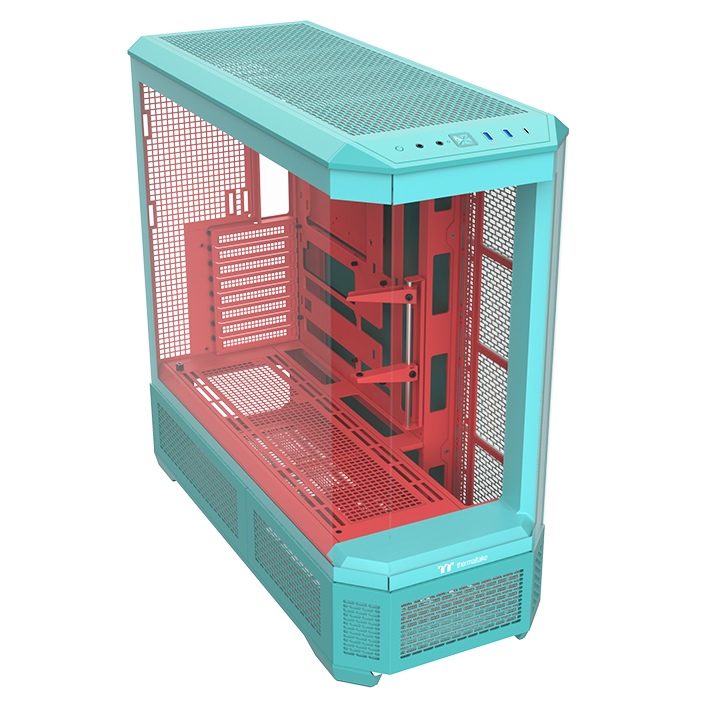 Корпус Thermaltake View 600 TG Mint Strawberry (CA-11H-00FLWN-00) [Full Tower, Без вентиляторов, бирюзовый]