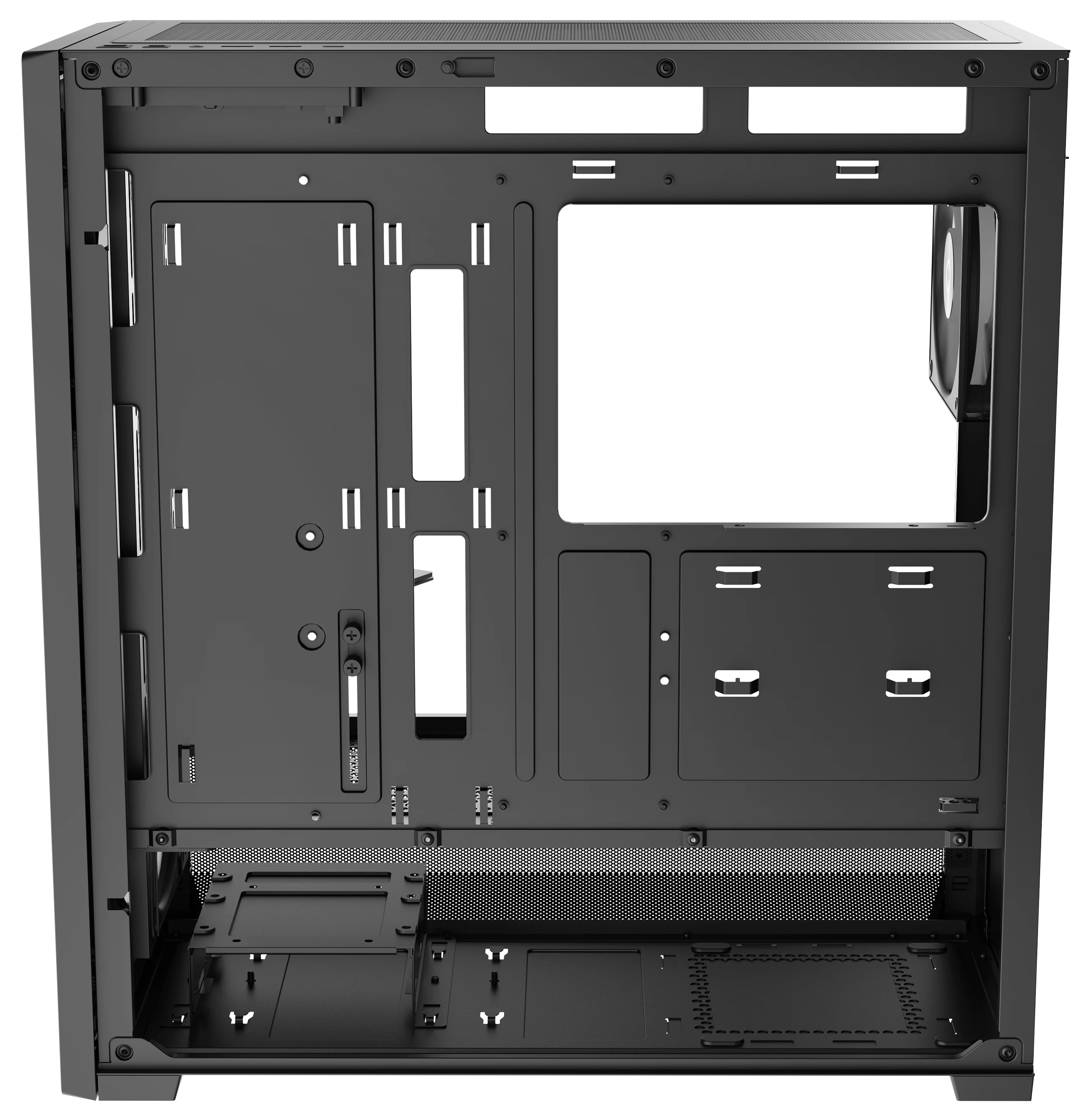 Корпус Ocypus Delta C70 (Delta-C70-BKG400XX-GL) [Midi Tower, 4 x 120 мм ARGB, черный]