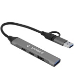 Концентратор USB Gembird UHB-C444 Hub 4 port, USB 3.0  2.0, 2хType-C, 1хUSB 3.0, 1хUSB 2.0, черный
