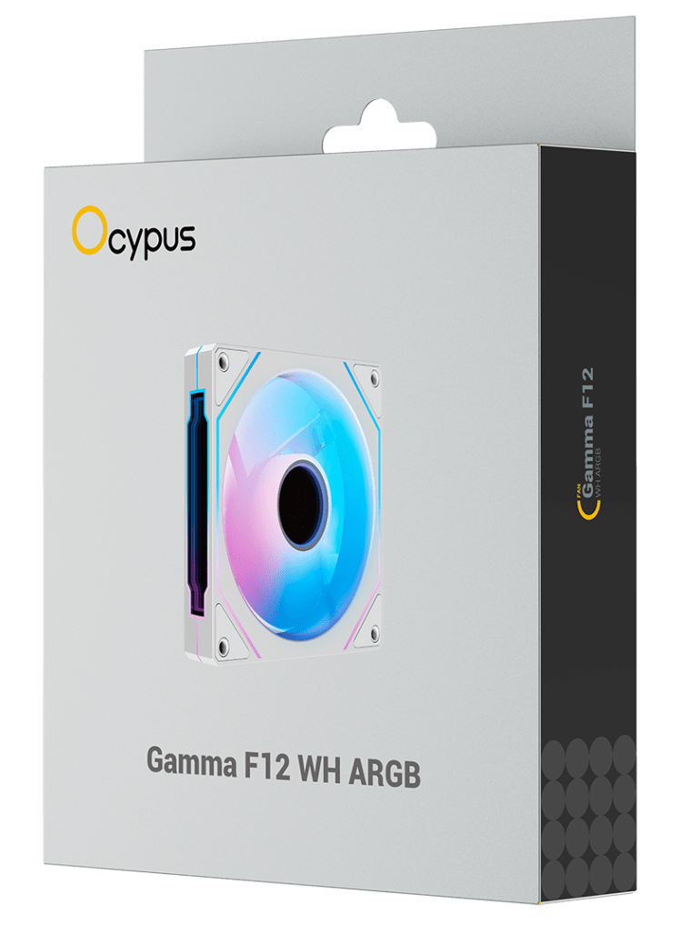 Вентилятор для корпуса Ocypus Gamma F12 WH ARGB [120 x 120 мм, 1600 об/мин, 50 CFM, 31 дБ, PWM]