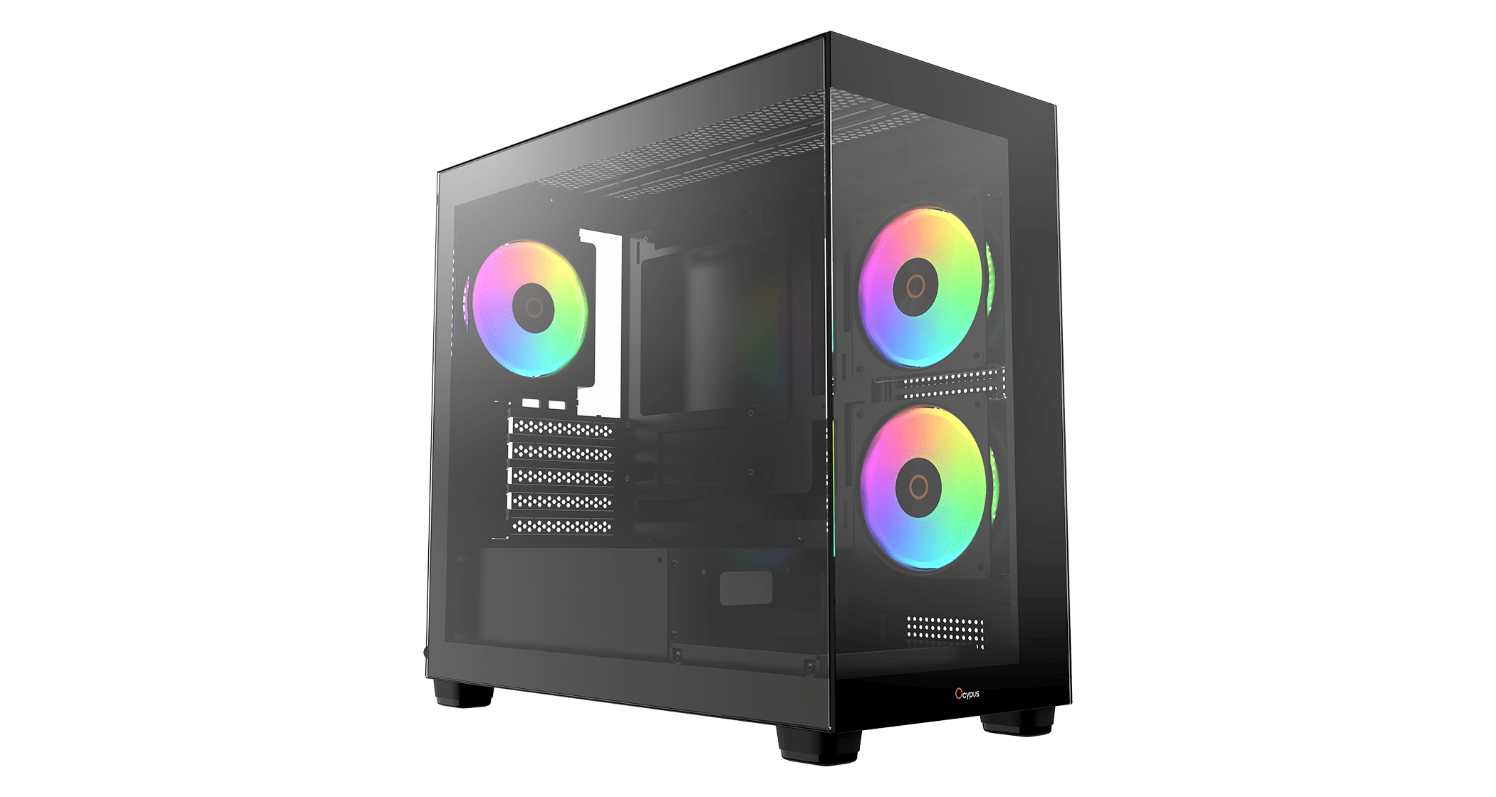 Корпус Ocypus Gamma C52 BK ARGB (Gamma-C52-BKD300XX-GL) [Mini Tower, 120 мм x 3 ARGB, черный]