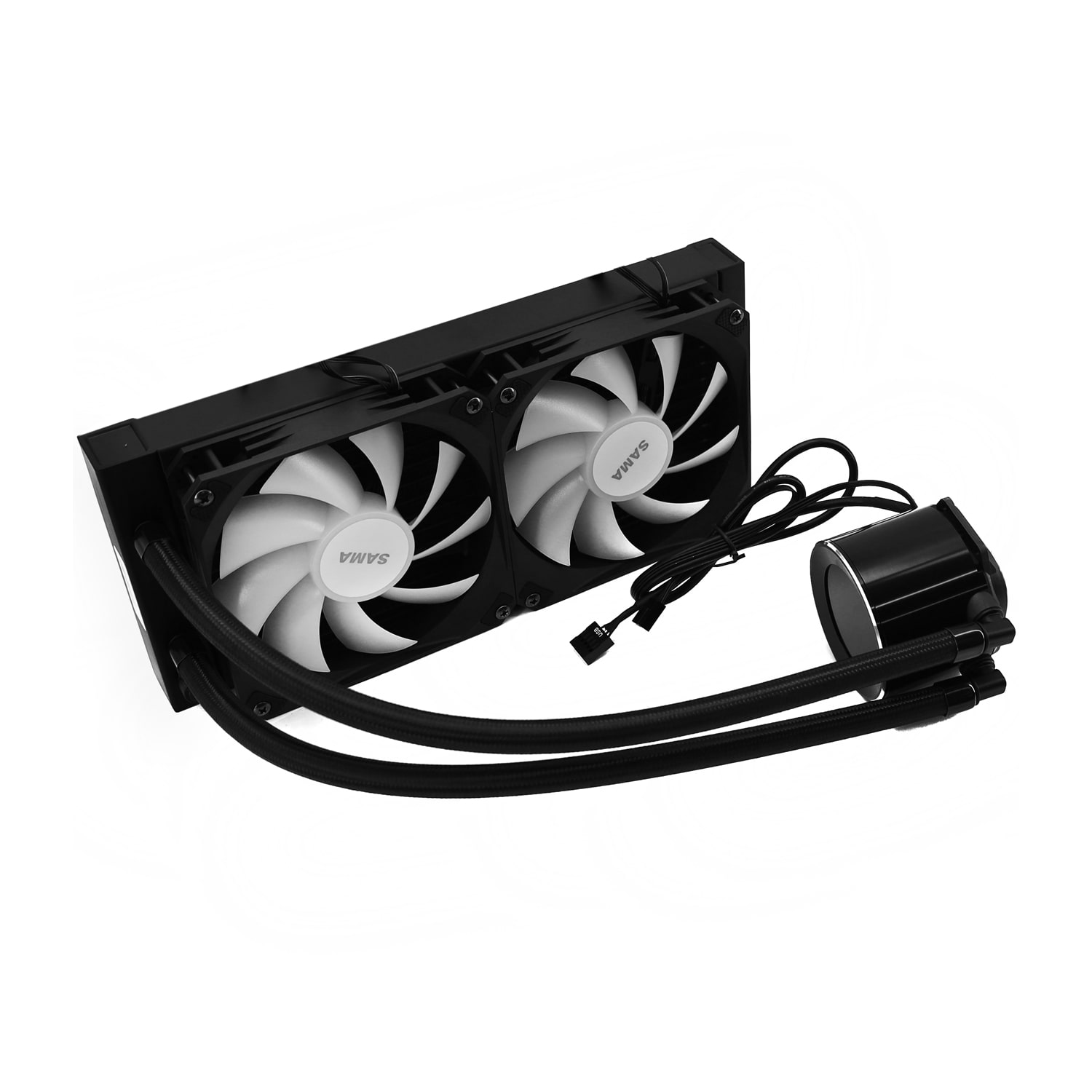 Система жидкостного охлаждения процессора Sama T240MM, Чёрный Water Cooler for Socket 1700/1200/2066/2011/115x/AMD, 63 CFM, 37 dBA, black