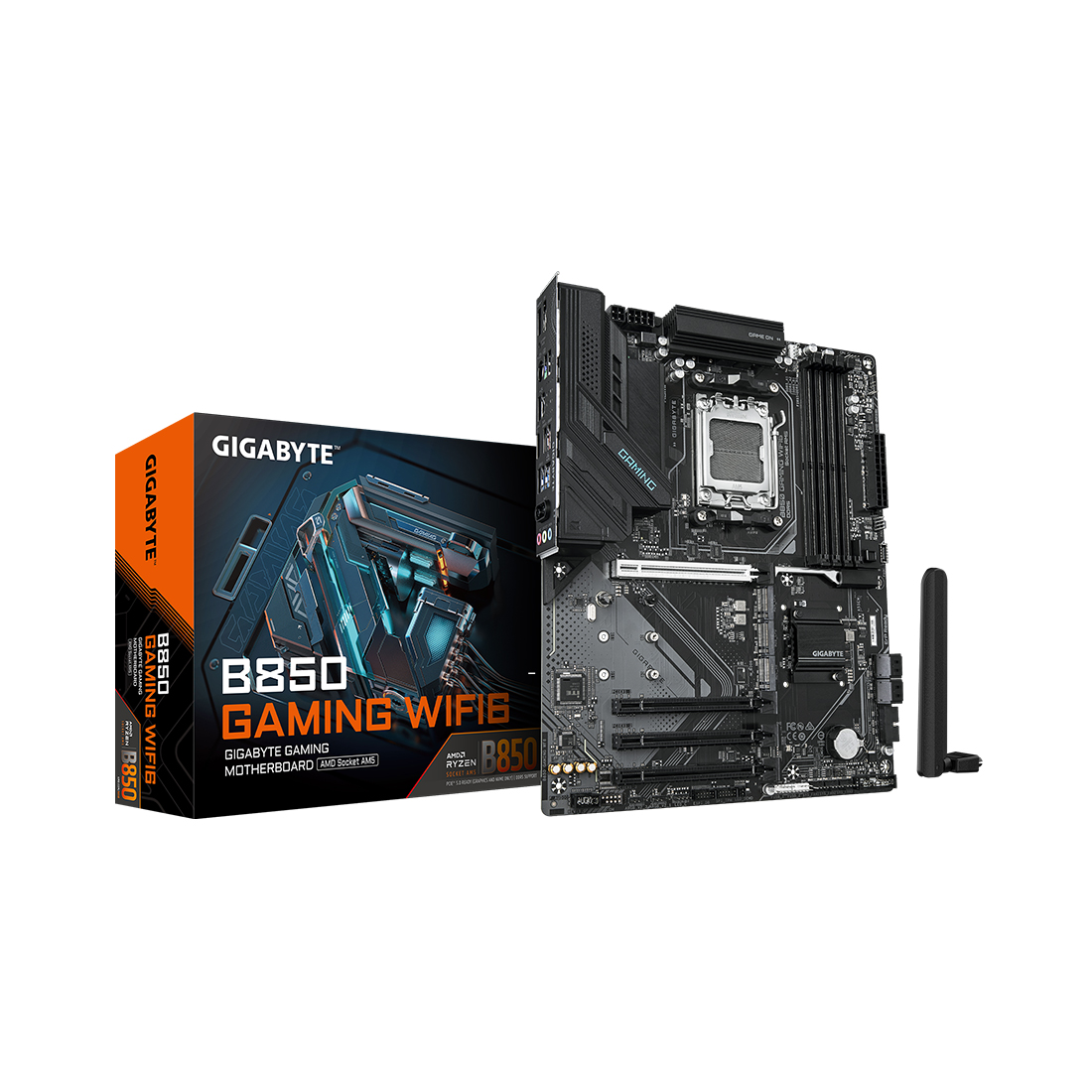 Материнская плата Gigabyte B850 GAMING WIFI6 [AM5, AMD B850, 4xDDR 5, 3xM.2, 4xPCI-E x16, Standard-ATX]