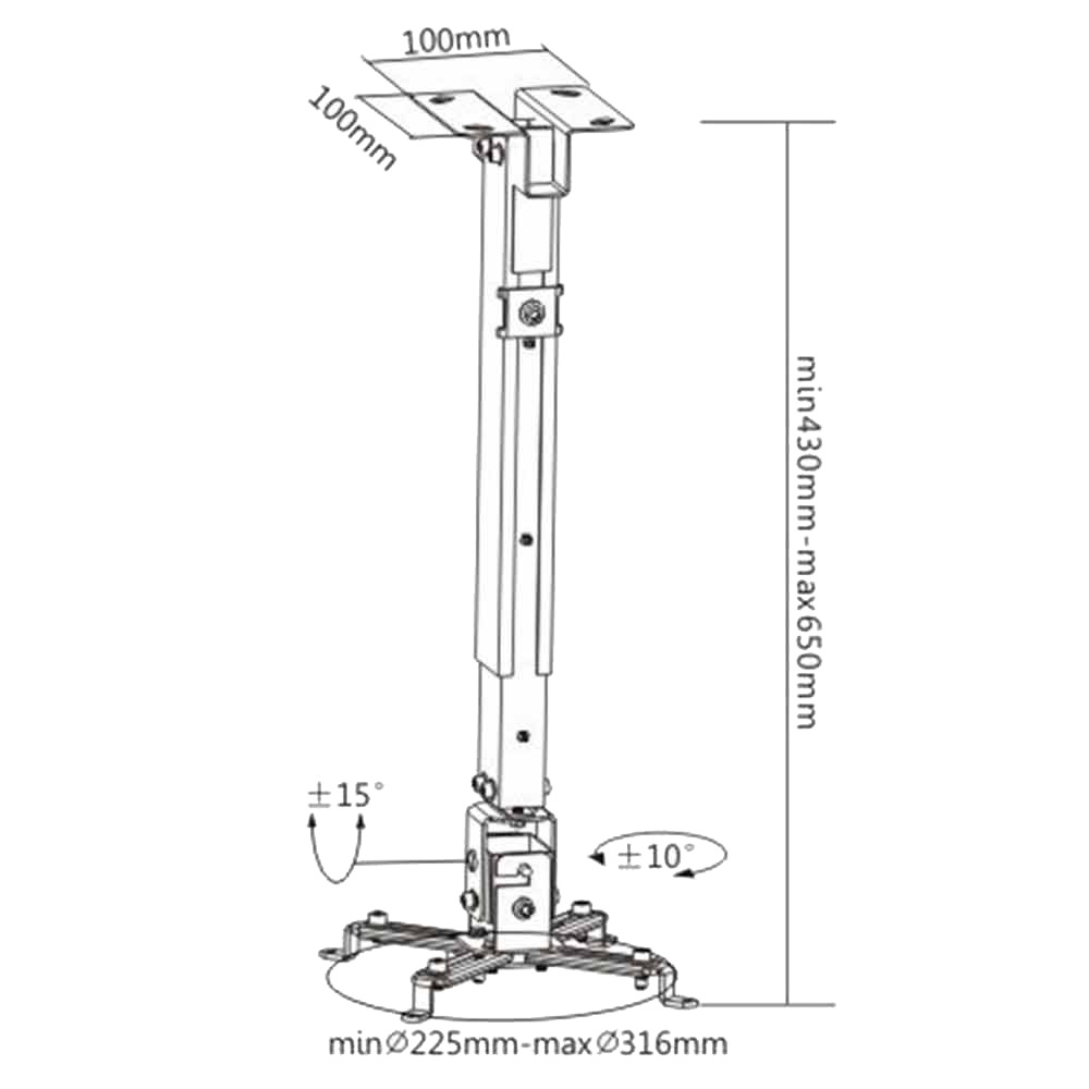 Кронштейн потолочный Brateck PRB-2 Белый