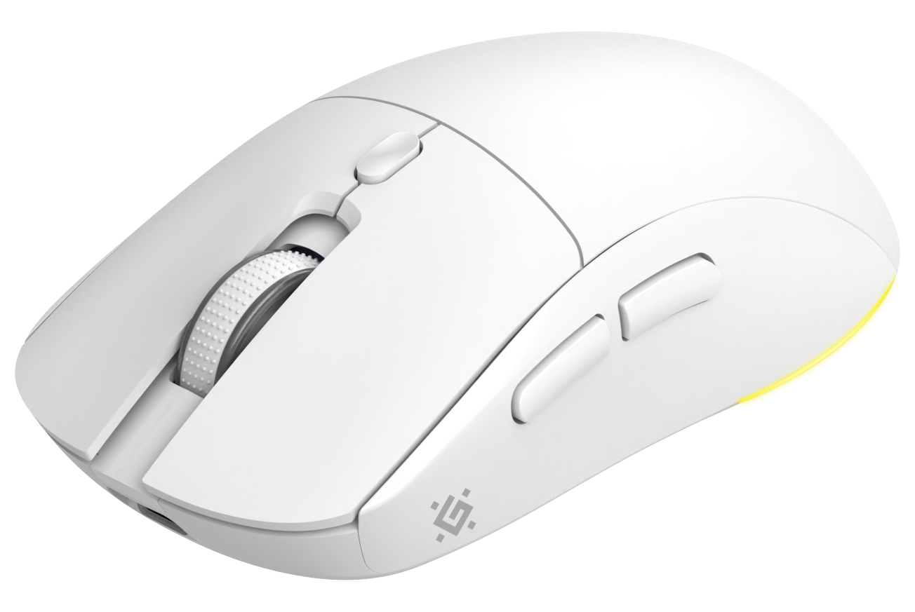 Мышь Defender Stone GM-551 (52554) [беспроводная, светодиодная, 7200 DPI, 125 Гц подсветка, белая]