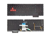 Клавиатура для ноутбука HP Omen 15-ce, RU, подсветка, без рамки, черная