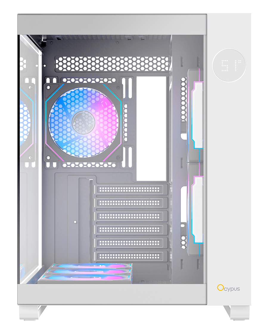 Корпус Ocypus Iota C70 ARGB (Iota-C70-WHD600XX-GL) [Midi Tower, 6 x 120 мм ARGB, белый]
