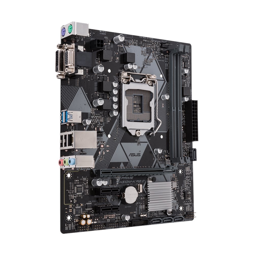 Материнская плата ASUS PRIME H310M-K R2.0 [LGA 1151 v2, H310, 2xDDR 4,  1xPCI-E x16, Micro-ATX] - купить в Forcecom.kz