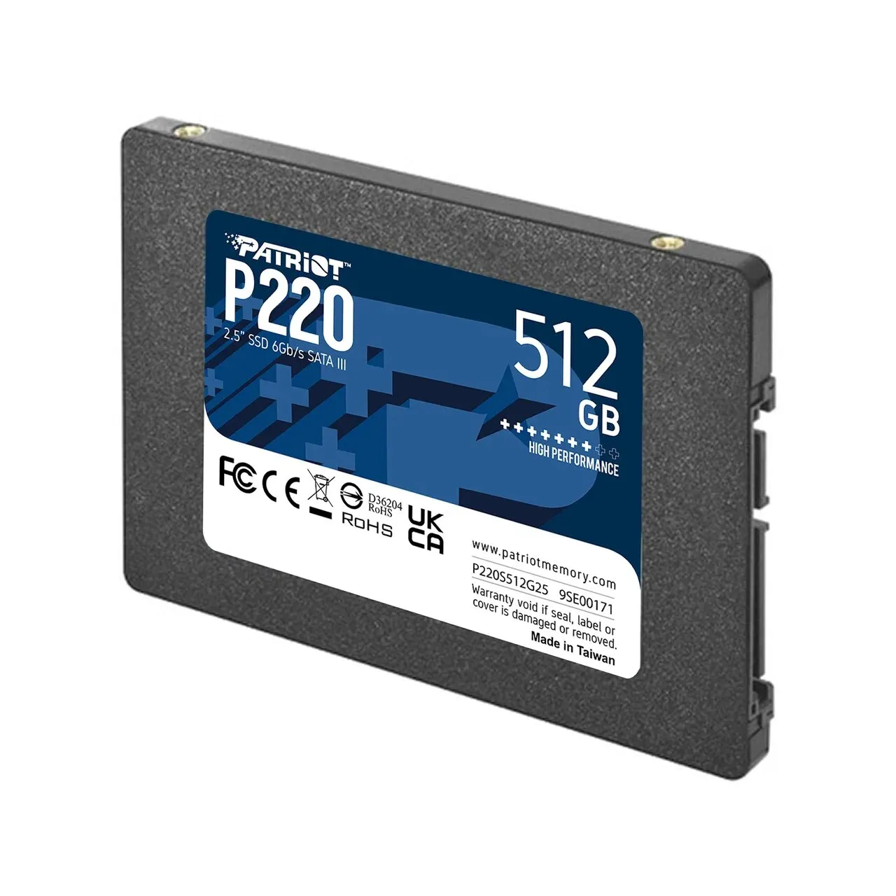 SSD-накопитель Patriot P220 (P220S512G25) [512 ГБ, 2.5", SATA III, 550/500 МБ/с, TLC]