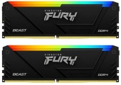 Комплект оперативной памяти Kingston FURY Beast Black RGB (KF426C16BB2AK2/16) [16 ГБ, DDR 4, 2666 МГц, 1.2 В, подсветка, KIT]