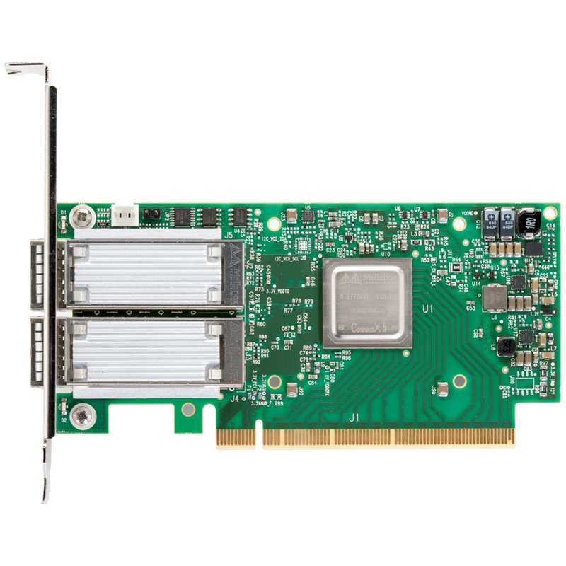 Плата сетевого контроллера MELLANOX MCX516A-CCAT Контроллер Mellanox ConnectX-5 EN network interface card, 100GbE dual-port QSFP28, PCIe3.0 x16, tall bracket, ROHS R6