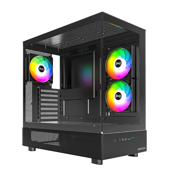 Корпус Montech XR (B) [Midi Tower, 3 x 120 мм, Черный]