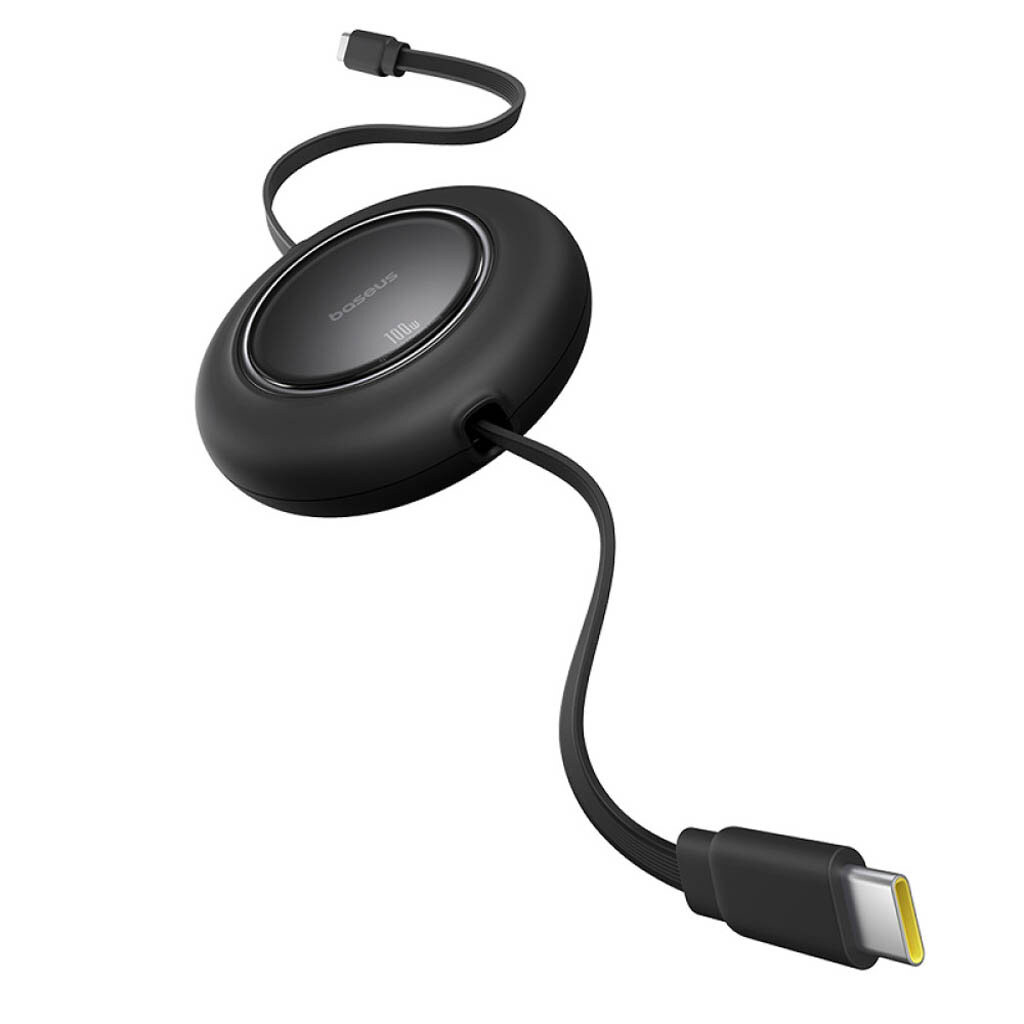 Интерфейсный кабель Baseus Free2Pull Mini USB-C to USB-C 100W 2m Black (P10364500113-01)
