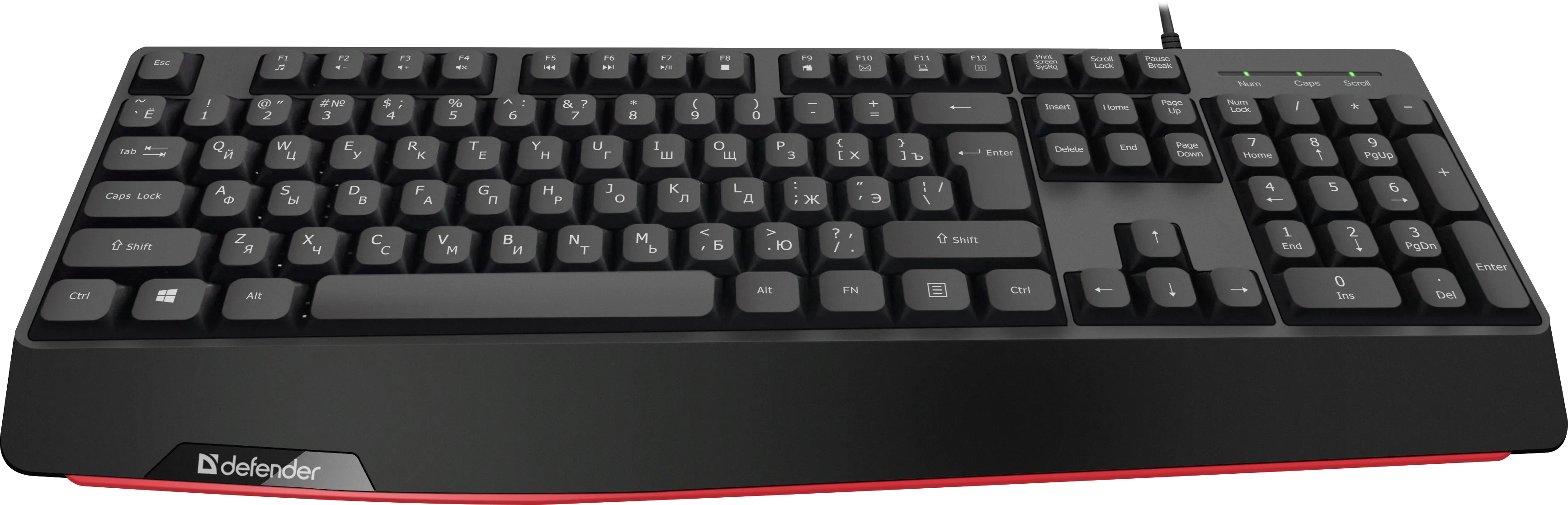 Клавиатура Defender Atom HB-546 [мембранная, проводная, черная]