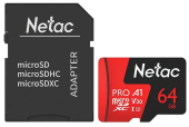 Карта памяти Netac P500 microSDXC 64 ГБ (NT02P500PRO-064G-R)