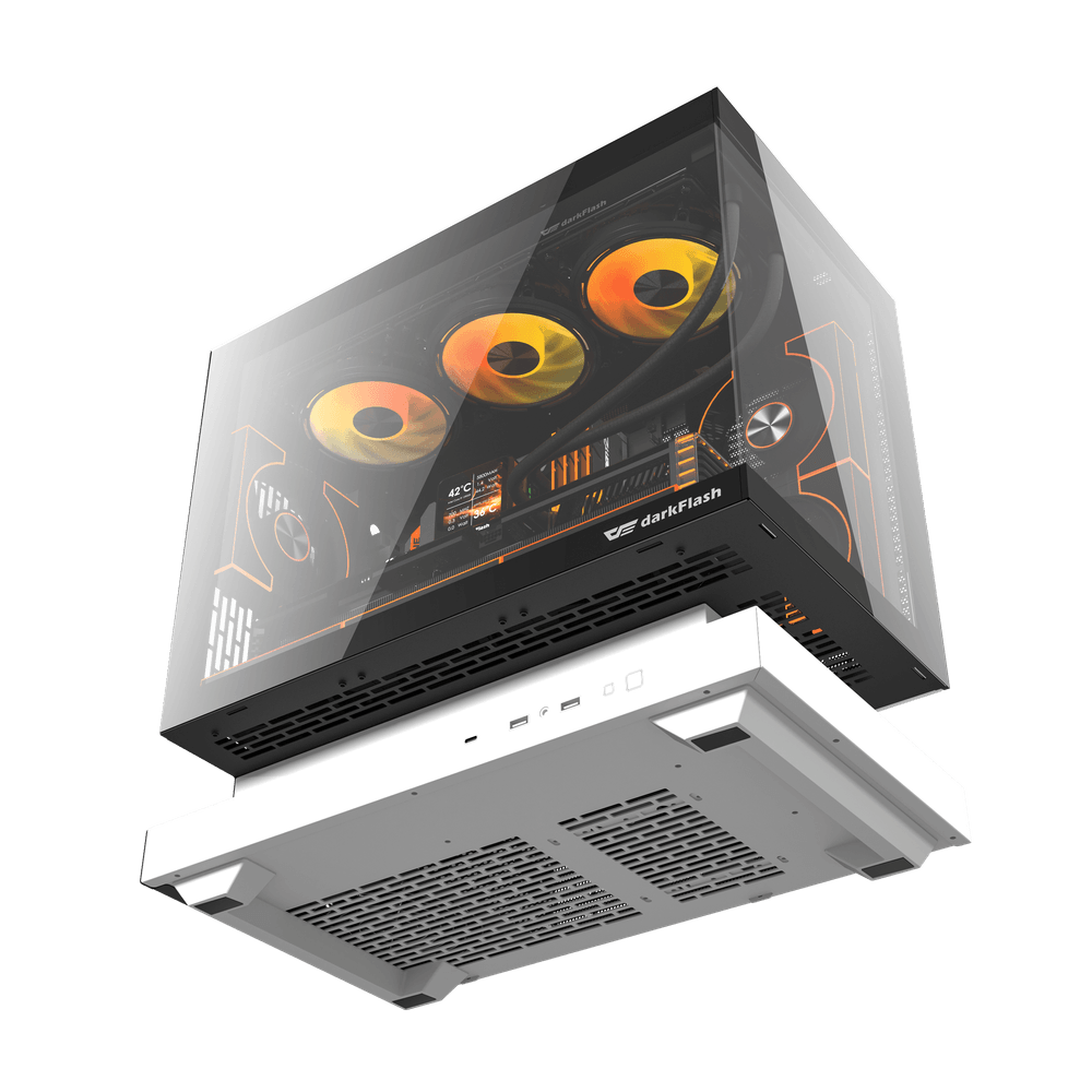 Корпус darkFlash F1 (DF-F1-WH) [Mini Tower, 6 x 120 мм ARGB, Белый]