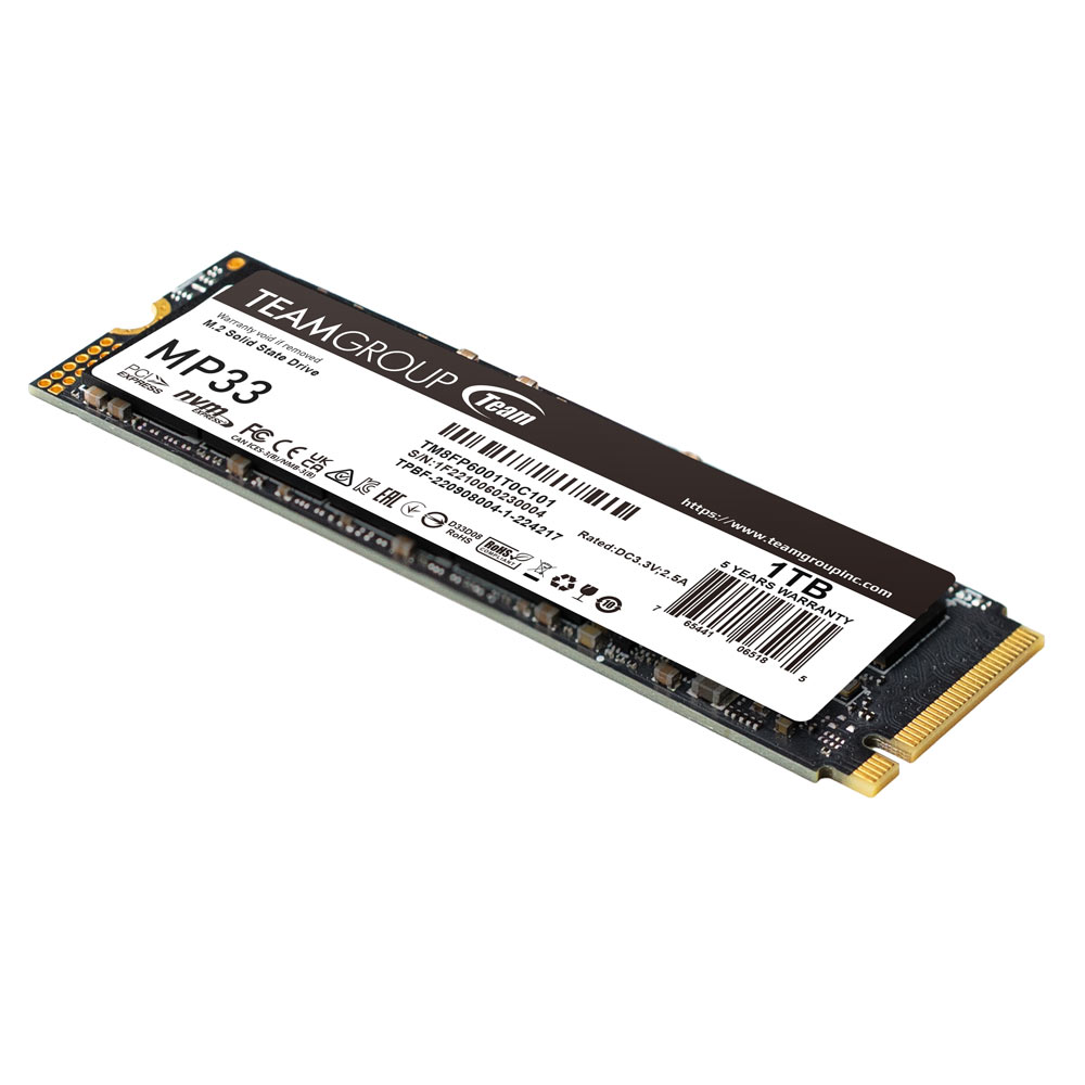 SSD-накопитель Team Group MP33 (TM8FP6001T0C101) [1 ТБ, M.2, PCI-E, 1800/1500 МБ/с]