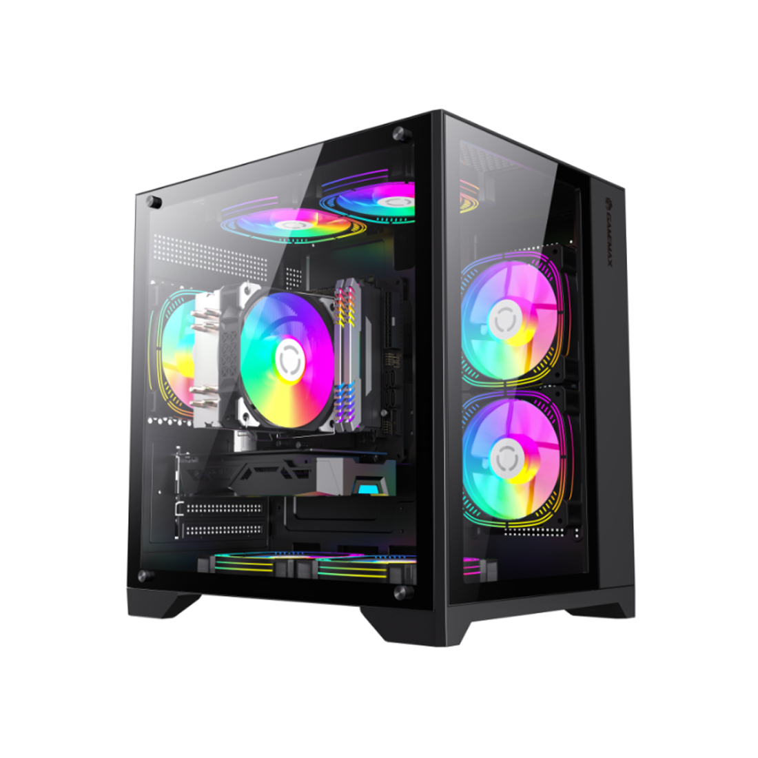 Корпус GameMax Infinity Mini BK (9101-0000R0191) [Mini Tower, 7х 120 мм ARGB, черный]