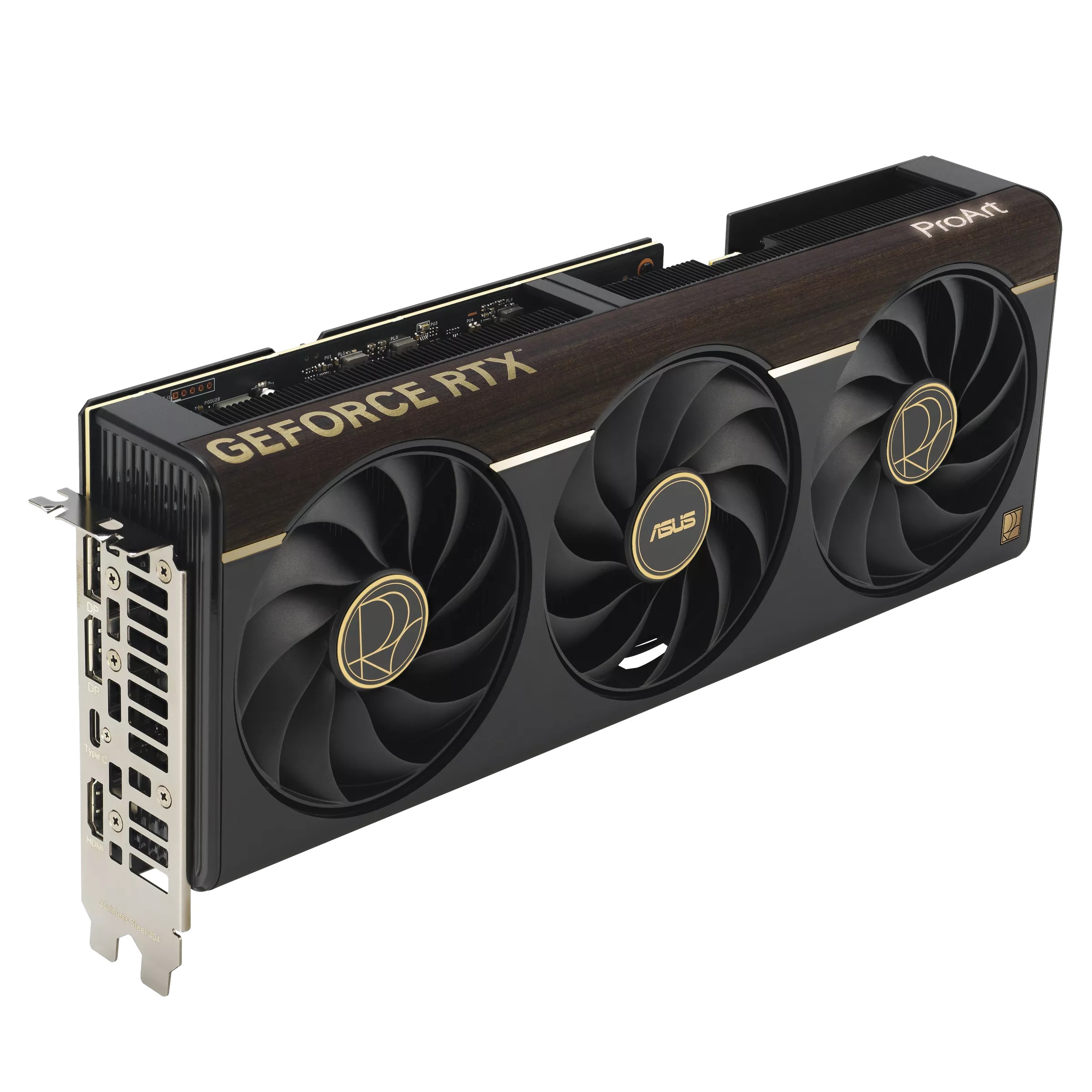 Видеокарта Asus GeForce RTX 5080 ProArt OC Edition (PROART-RTX5080-O16G) [16 ГБ, GDDR7, 256 бит, HDMI, DisplayPort (3 шт)]