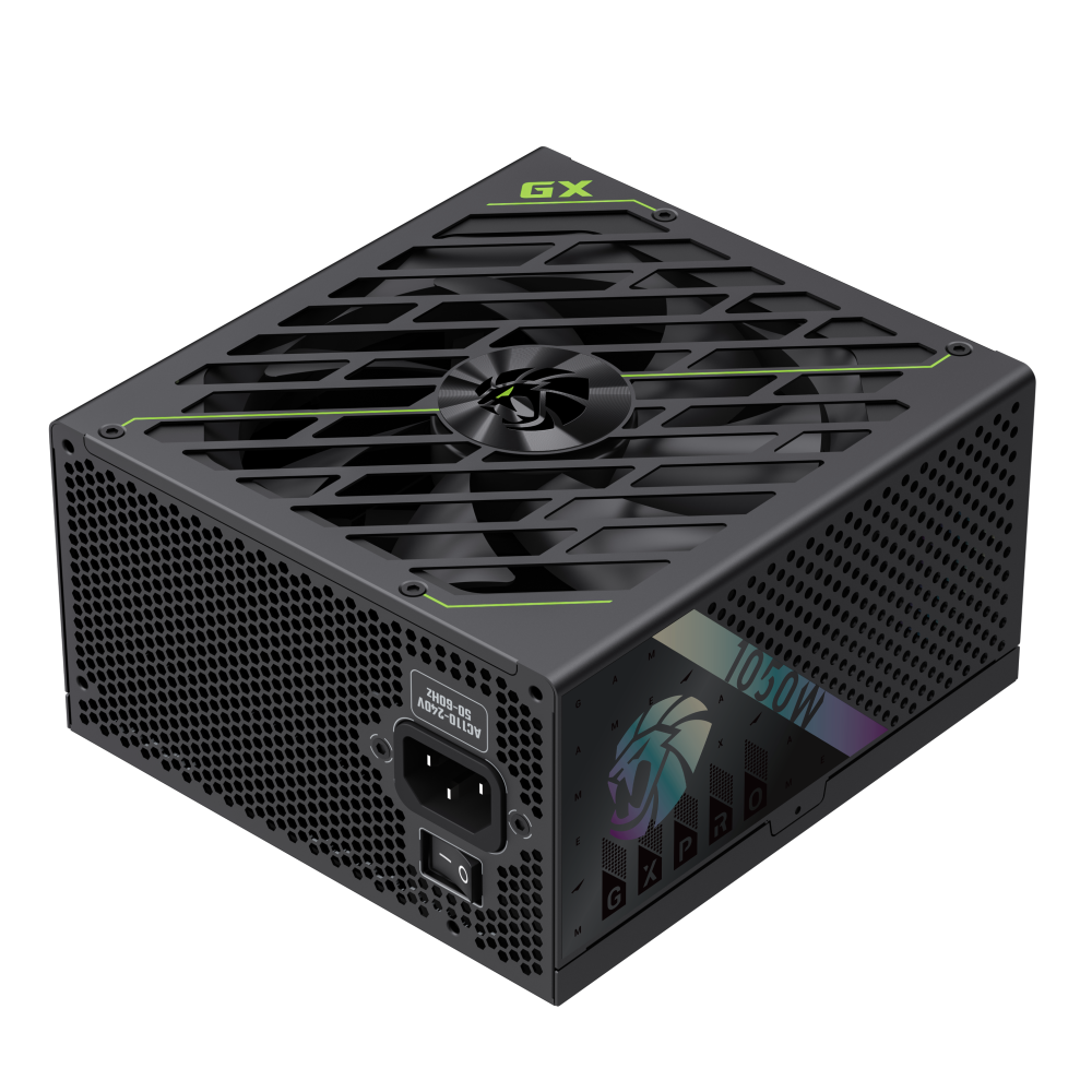 Блок питания GameMax GX PRO 1050G Gold (2121-1050B0031) [1050 Вт, 80 PLUS Gold, 10x SATA, 1 x 16 pin (12VHPWR), 4 x 6+2 pin PCIe, 2x 4+4 pin CPU, ATX]