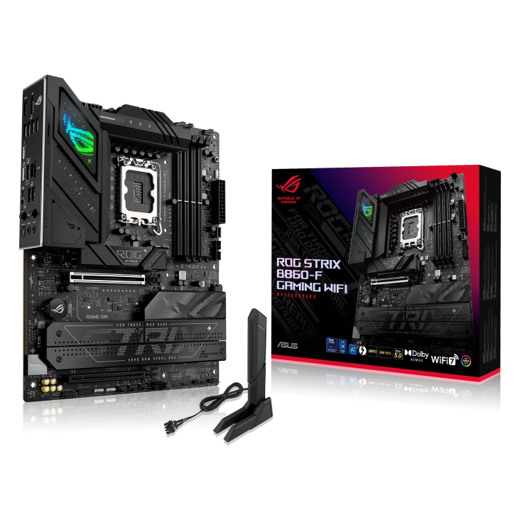Материнская плата Asus ROG STRIX B860-F GAMING WIFI [LGA 1851, Intel B860, 4xDDR 5, 4xM.2, 2xPCI-E x16, Standard-ATX]