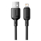 Интерфейсный кабель Baseus Silky USB to iP 2.4A 1m Black (P10377702113-00)