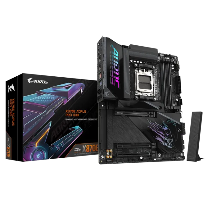 Материнская плата Gigabyte X870E AORUS PRO X3D (X870E A PRO X) [AM5, AMD X870E, 4xDDR 5, 4xM.2, 3xPCI-E x16, Standard-ATX]