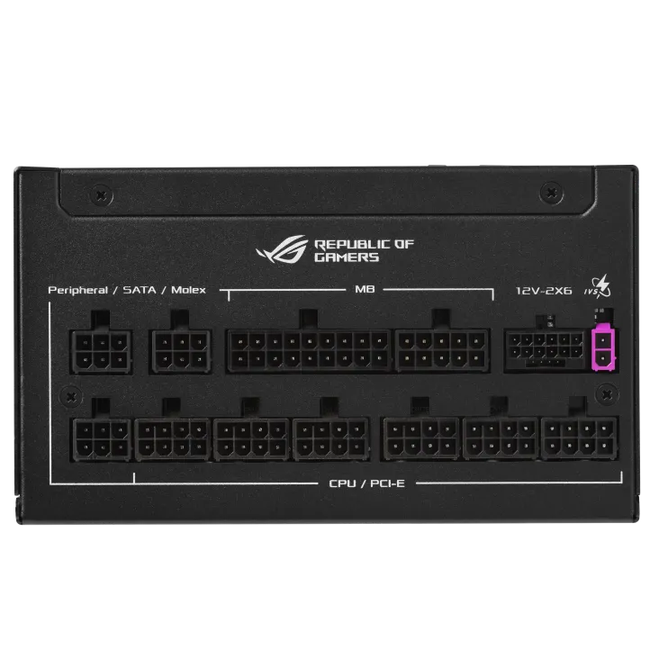 Блок питания Asus ROG STRIX 1200W Platinum (ROG-STRIX-1200P-GAMING) [1200 Вт, 80 PLUS Platinum, 6x SATA, 4x 6+2 pin, 1x 16 pin (12VHPWR) PCIe, 2x 4+4 pin CPU, ATX]