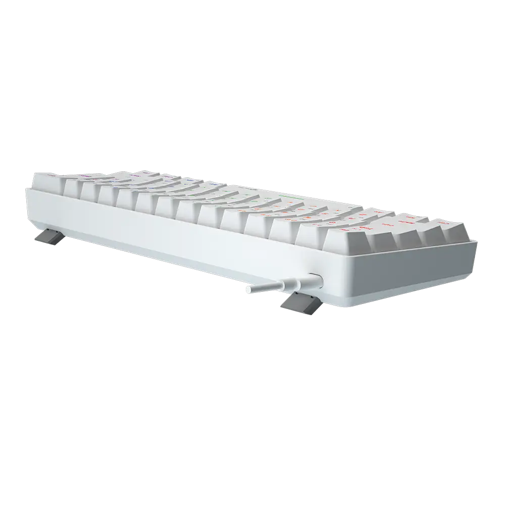 Клавиатура USB, Meetion MK005, Белый KeyBoard Mechanical, Blue switch, 61 keys EN/RU/KZ, Cable USB-C, White