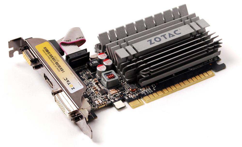 Видеокарта Zotac GeForce GT 730 Zone Edition (ZT-71113-20L) [2 ГБ, GDDR3, 64 бит, 902 МГц, VGA, DVI, HDMI]