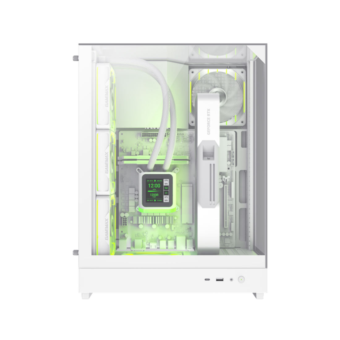 Корпус GameMax T20 White (9101-1000R0002) [Midi Tower, 2х 120 мм ARGB, белый]