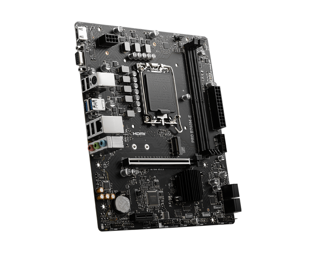 Материнская плата MSI PRO B760M-E [LGA 1700, Intel B760, 2xDDR 5, 1xM.2, 1xPCI-E x16, Micro-ATX]