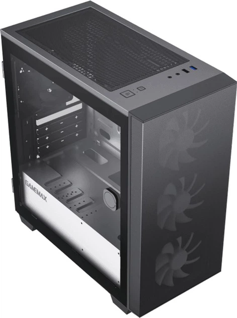 Корпус GameMax Aero mini ECO Black (1110-6607R0018) [Mini Tower, 3 x 120x120 мм, черный]