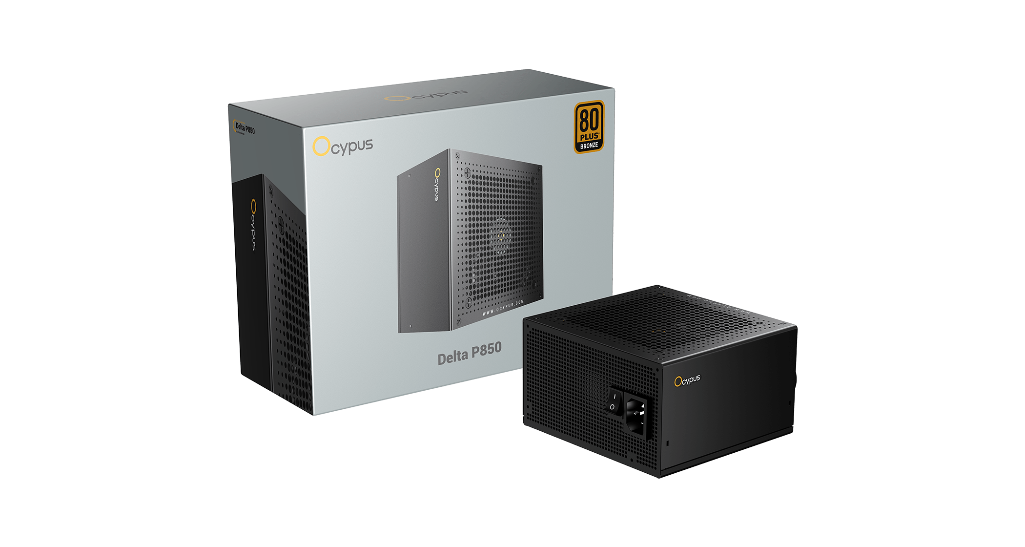 Блок питания Ocypus Delta P850 (Delta-P850-B1FDBK024X-E) [850 Вт, 80 PLUS Bronze, 8x SATA, 1 x 16 pin (12VHPWR), 3 x 6+2 pin PCIe, 2x 4+4 pin CPU, ATX]
