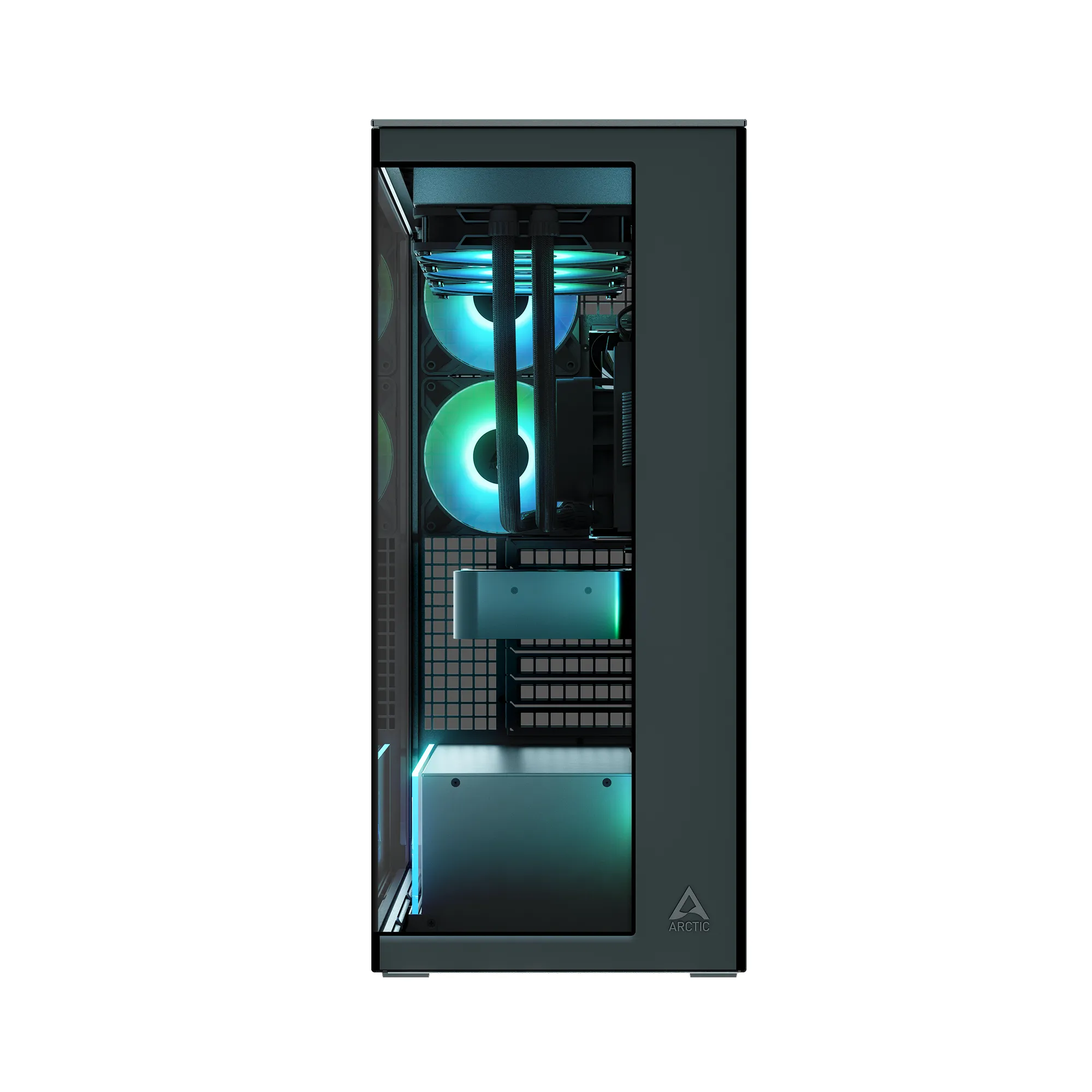 Корпус Arctic Xtender Black(Mirror Glass) (ACPCC00018A) [Full Tower, 2×120 мм + 3×140 мм A-RGB]