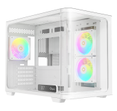 Корпус Ocypus Iota C50 Curve ARGB (Iota-C50-WHD300CD-GL) [Mini Tower, 3 x 120 мм, белый]
