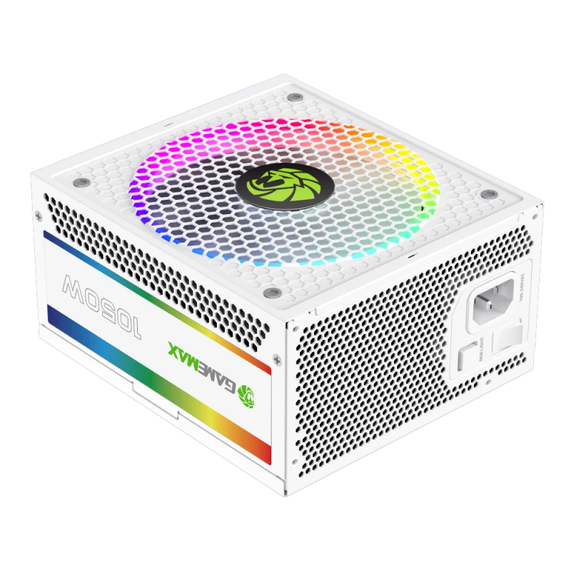 Блок питания GameMax RGB-Smart 1050 PRO WH (2109-1050B0055) [1050 Вт, 80 PLUS Gold, 10x SATA, 1 x 16 pin (12VHPWR), 3 x 6+2 pin PCIe, 2x 4+4 pin CPU, ATX]