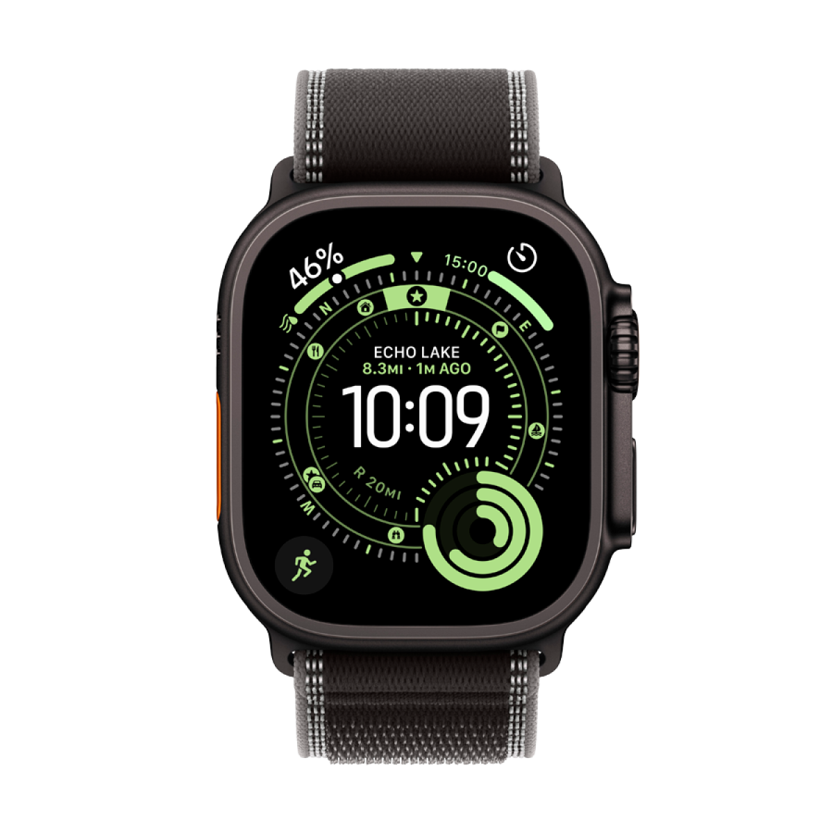 Apple Watch Ultra 3 GPS + Cellular 49mm (MF1D4QR/A) Black Titanium Case with Black/Charcoal Trail Loop - S/M, Model A3281, черный