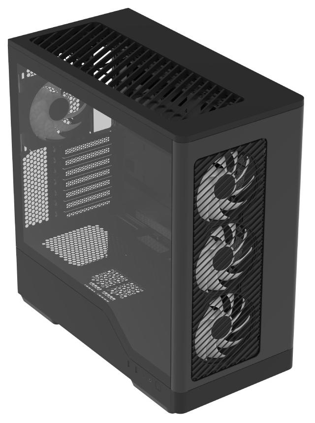 Корпус AeroCool D520A-BK-v1 (ACCM-DS05143.11) [Midi Tower, 4 x 120 мм APNX ARGB, черный]