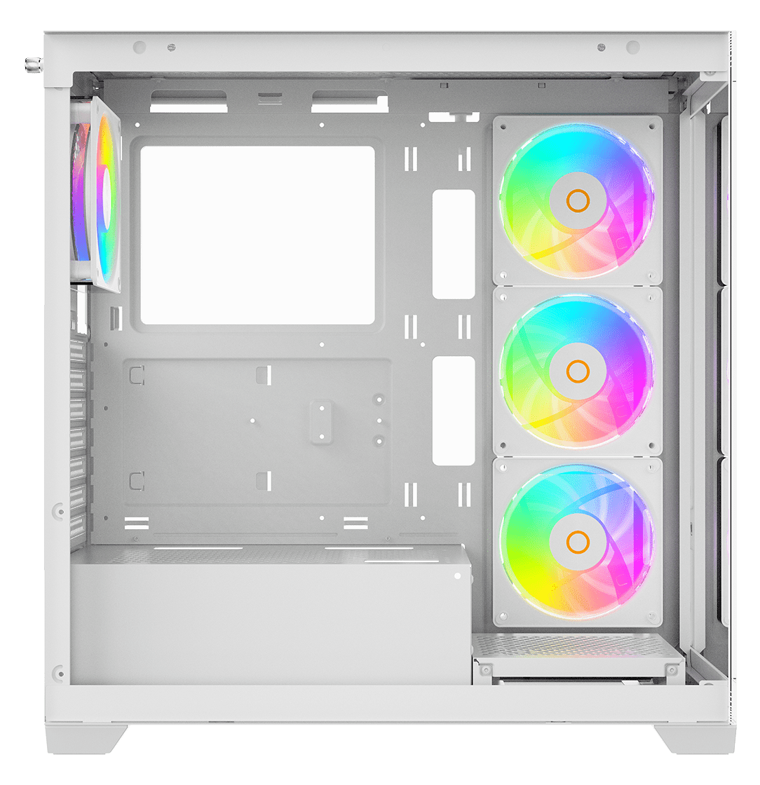Корпус Ocypus Gamma C72 WH ARGB (Gamma-C72-WHD400XX-GL) [Midi Tower, 4 x 120 мм ARGB, белый]