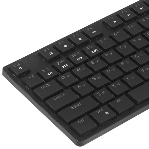 Клавиатура Defender Cleikos GK-135 (45135) [механическая, проводная + беспроводная, RGB подсветка, Outemu Brown, черная]