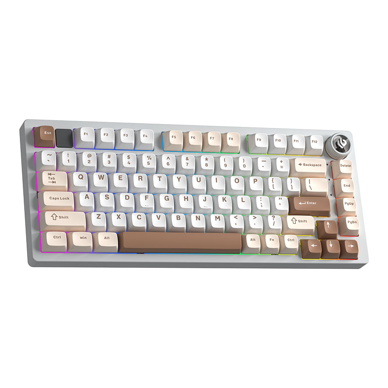 Клавиатура Aula Hi75C Pro [механическая, проводная + беспроводная, RGB подсветка, Turquoise, белая]