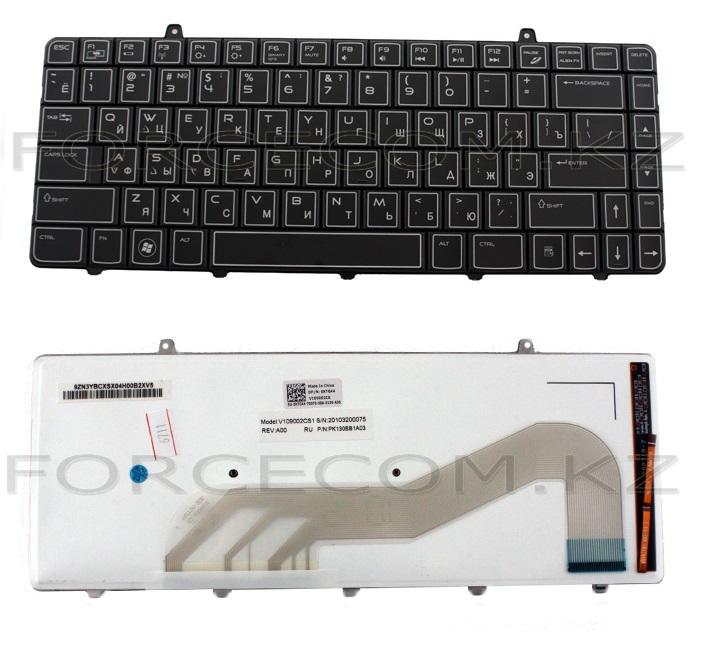 Клавиатура для ноутбука Dell Alienware M11x/ R2/ R3, RU, подсветка, черная